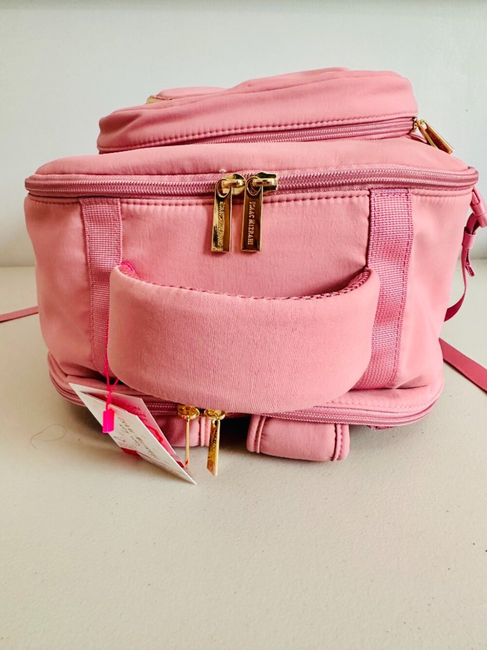 ISAAC MIZRAHI TIKTOK VIRAL PINK LAPTOP ON-THE-GO ESSENTIALS TRAVEL BACKPACK - Picture 6 of 12